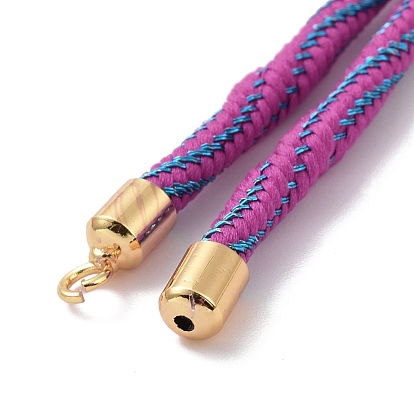 Nylon Cord Silder Bracelets, for Connector Charm Bracelet Making, with Rack Plating Golden Brass Clasp, Long-Lasting Plated, Cadmium Free & Lead Free