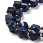 Lapis-lazuli, brins de perles naturels , facette, torsion