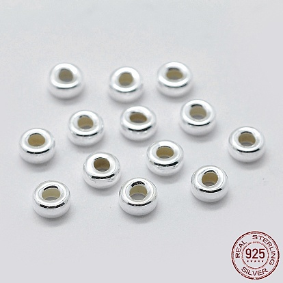 925 Sterling Silver Spacer Beads, Rondelle