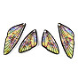 Набор подвесок в виде крыльев из прозрачной смолы, золотой фольгой, подвески в виде крыльев бабочки