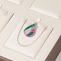 PU Leather Jewelry Pendant and Necklace Displays, with Board, Rectangle