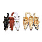 Colorful Cat Enamel Pin, Alloy Badge with Rhinestone for Backpack Clothes, Nickel Free & Lead Free