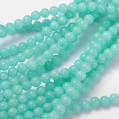 Natural & Dyed Jade Beads Strands, Imitation Amazonite, Round