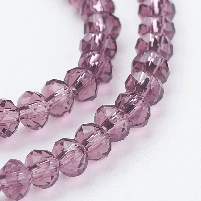 Perles en verre transparent rondelle à facettes, pour bricolage