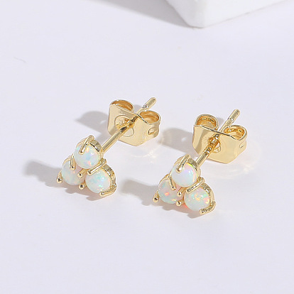 Natural Geometric Protein Stone 925 Silver Stud Earrings for Women - Unique and Elegant Ear Accessories