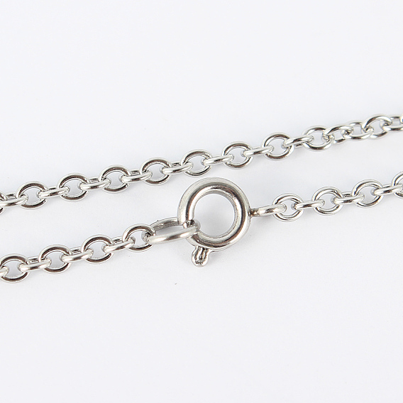 304 Stainless Steel Cable Chain Necklaces, with Spring Ring Clasps, 17.5 inch(444mm), 2mm