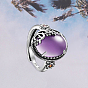 Регулируемые кольца shegrace 925 из стерлингового серебра, с ааа класс фианитами, овальные с цветком, античное серебро