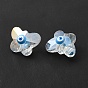 Evil Eye Glass Butterfly Beads, with Enamel, Faceted, AB Color Plated