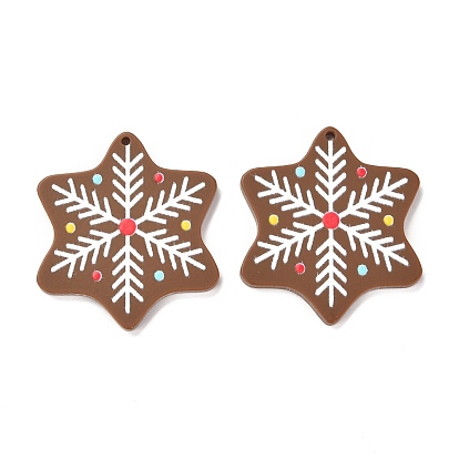 Рождественская тема 3 подвески из смолы с рисунком d, аксессуары для серег своими руками, снежинка, цвет охры