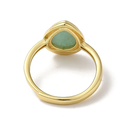 Регулируемые кольца-капли на палец из смешанных натуральных драгоценных камней, золотое латунное кольцо на палец, без кадмия и без свинца