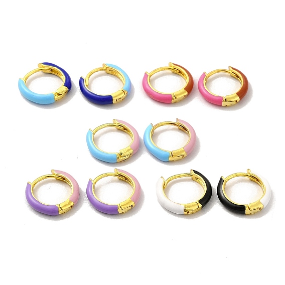 Classic Enamel Hoop Earrings, Real 18K Gold Plated Brass Jewelry for Women, Lead Free & Cadmium Free