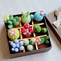 Succulent Plant Gift Box Needle Felting Kit, including Iron Needles, Foam Chassis, Wool, Paper Gift Box & Fluffy Cord