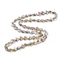 Transparent Electroplate Glass Beads Strands, Faceted, Half Plated, Cross