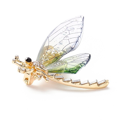 Dragonfly Enamel Pin, Exquisite Insect Alloy Rhinestone Brooch for Women Girl