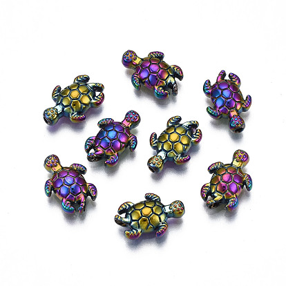 Perlas de aleación de color arco iris chapado en estante, sin cadmio y níque y plomo, tortuga