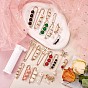 20Pcs Acrylic Pearl Beaded Safety Pin Brooches, Rhinestone Flower & Butterfly & Bowknot Lapel Pin Badges, Golden Alloy Sweater Shawl Clips for Women