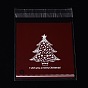Rectangle sacs opp de cellophane, avec un motif d'arbre de Noël, 14x9.9cm, épaisseur bilatérale: 0.07mm, à propos de 95~100pcs / sac