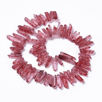 Natural Crackle Quartz Crystal Dyed Beads Strands, Chip