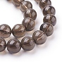 Perlas de cuarzo ahumado naturales hebras, rondo