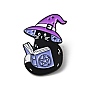 Pin de esmalte de gato de dibujos animados, Insignia de aleación chapada en negro de electroforesis para ropa de mochila, lila