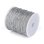 1mm Jewelry Braided Thread Metallic Threads, Polyester Threads, about 109.36 yards(100m)/roll