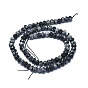 Natural Snowflake Obsidian Beads Strands, Faceted, Rondelle