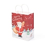 Рождественские тематические пакеты из крафт-бумаги, с ручками, для подарочных пакетов и сумок