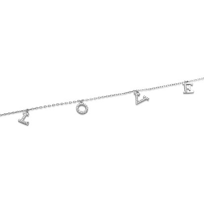 Regalo del día de san valentín de tinysand 925 pulsera de dijes de amor con circonitas cúbicas de plata esterlina, 189.2 mm