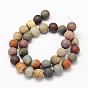 Frosted Round Natural Polychrome Agate Beads Strands