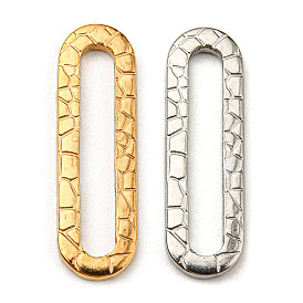 304 Stainless Steel Linking Rings, Textured, Oval