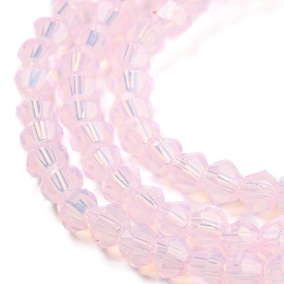 Cuisson des brins de perles de verre transparentes peintes, imitation opalite, facette, Toupie