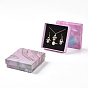 Cotton Filled Cardboard Gift Box Jewelry Set Boxes, for Party, Wedding, Birthday, with Sponge Inside, Square