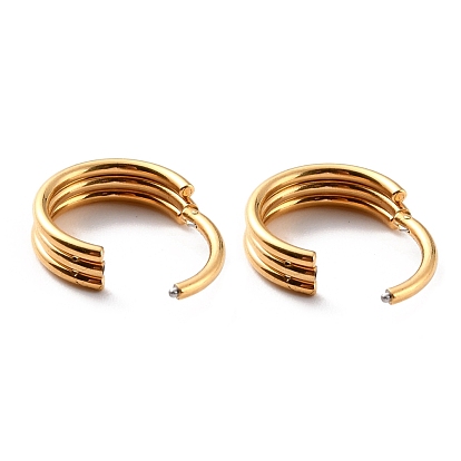 Ring Huggie Hoop Earrings for Girl Women, Chunky 304 Stainless Steel Earrings