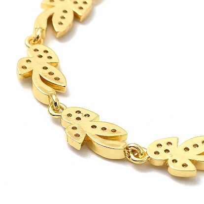 Bracelet chaîne à maillons feuille de zircone cubique clair, bijoux en laiton de placage de rack pour les femmes, sans plomb et sans cadmium, plaqué longue durée