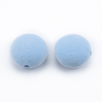 Opaque Resin Beads, Flocky Flat Round