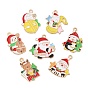 Noël alliage thème pendentifs émail, or et de lumière, Charmes Père Noël/ours/cerf/pingouin/bonhomme de neige