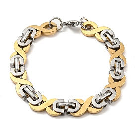 Two Tone 304 Stainless Steel Infinity Link Chain Bracelet