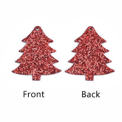 Большие кожаные подвески, с блестками блестками / пайеткой, рождественская елка