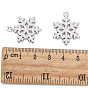 Snowflake Alloy Enamel Pendants, 25x19x2mm, Hole: 2mm