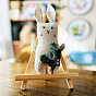 DIY Rabbit with Flower Doll Embroidery Kits, Including Printed Cotton Fabric, Embroidery Thread & Needles