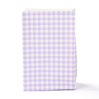 Rectangle avec des sacs en papier à motif tartan, pas de poignée, pour cadeaux et sacs de nourriture