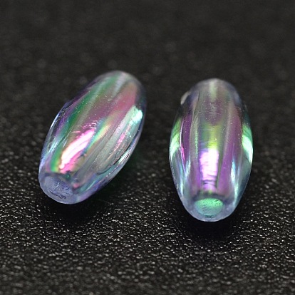 Perles acryliques transparentes écologiques plaquées de riz plaqué couleur ab