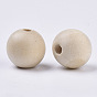 Perles en bois naturel non fini, perles rondes en bois grand trou pour makin artisanal