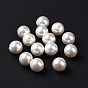 ABS Plastic Beads, Imitation Shell & Pearl, Half Drilled, Round