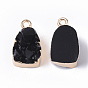 Druzy Resin Pendants, with Edge Light Gold Plated Iron Loops, Mixed Style