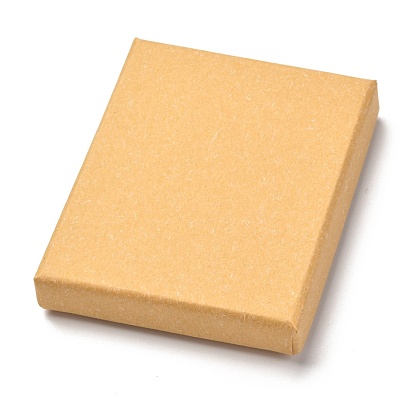 Прямоугольная коробка из крафт-бумаги, крышка с защелкой, с губчатым ковриком, коробка ювелирных изделий