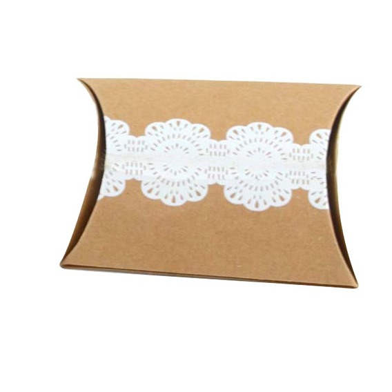 Cajas de dulces de almohada de papel kraft, cajas de regalo, para favores de la boda baby shower suministros de fiesta de cumpleaños