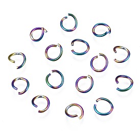 Ion Plating(IP) 304 Stainless Steel Jump Rings, Round Ring, Open Jump Rings