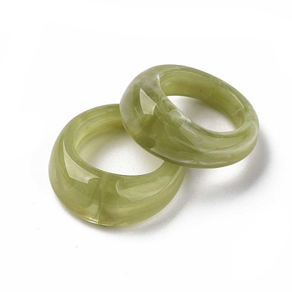 Transparent Resin Finger Rings, Imitation Gemstone Style