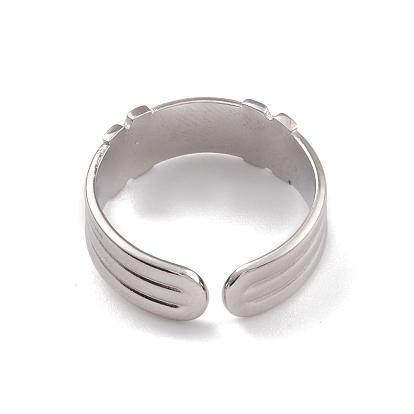 304 inoxydable anneaux de manchette en acier, bague letter.x element large bande pour femme